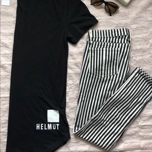 Helmut Lang long line t shirt with branding